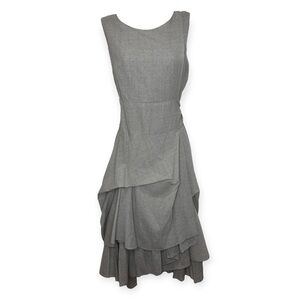 Morgane Le Fay Gray Wool Wrap Dress